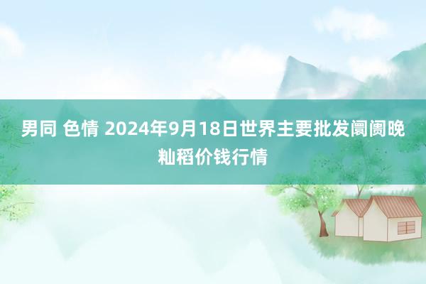 男同 色情 2024年9月18日世界主要批发阛阓晚籼稻价钱行情