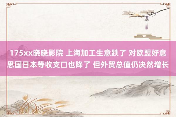 175xx晓晓影院 上海加工生意跌了 对欧盟好意思国日本等收支口也降了 但外贸总值仍决然增长