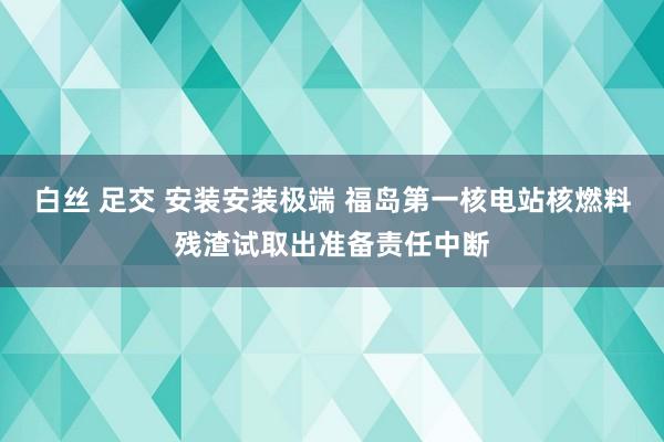 白丝 足交 安装安装极端 福岛第一核电站核燃料残渣试取出准备责任中断