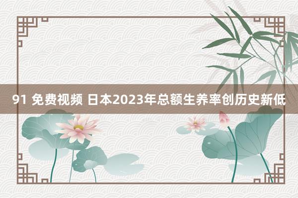 91 免费视频 日本2023年总额生养率创历史新低