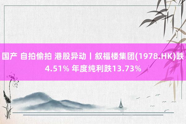 国产 自拍偷拍 港股异动丨叙福楼集团(1978.HK)跌4.51% 年度纯利跌13.73%