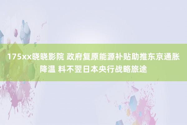 175xx晓晓影院 政府复原能源补贴助推东京通胀降温 料不翌日本央行战略旅途