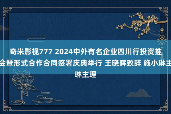 奇米影视777 2024中外有名企业四川行投资推介会暨形式合作合同签署庆典举行 王晓晖致辞 施小琳主理