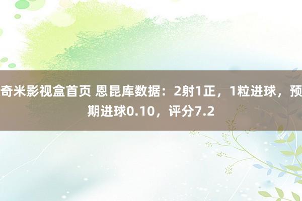 奇米影视盒首页 恩昆库数据：2射1正，1粒进球，预期进球0.10，评分7.2