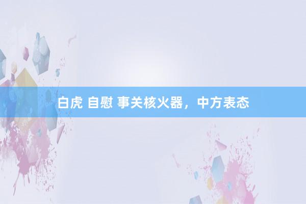 白虎 自慰 事关核火器，中方表态