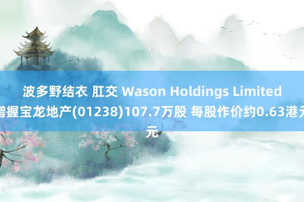 波多野结衣 肛交 Wason Holdings Limited增握宝龙地产(01238)107.7万