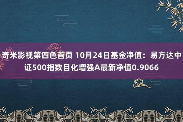 奇米影视第四色首页 10月24日基金净值：易方达中证500指数目化增强A最新净值0.9066