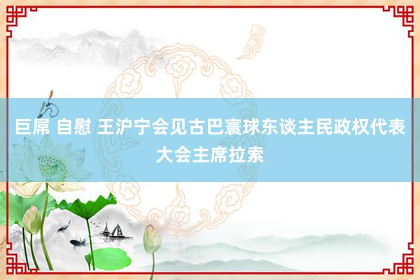 巨屌 自慰 王沪宁会见古巴寰球东谈主民政权代表大会主席拉索