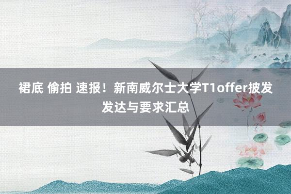 裙底 偷拍 速报！新南威尔士大学T1offer披发发达与要求汇总