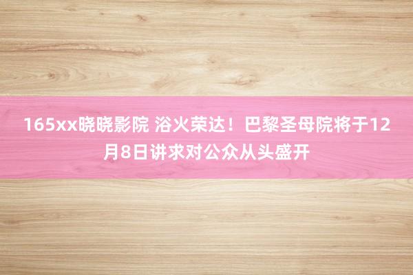 165xx晓晓影院 浴火荣达！巴黎圣母院将于12月8日讲求对公众从头盛开