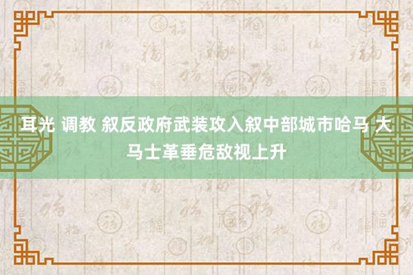 耳光 调教 叙反政府武装攻入叙中部城市哈马 大马士革垂危敌视上升