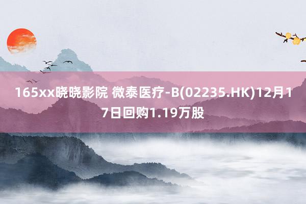 165xx晓晓影院 微泰医疗-B(02235.HK)12月17日回购1.19万股