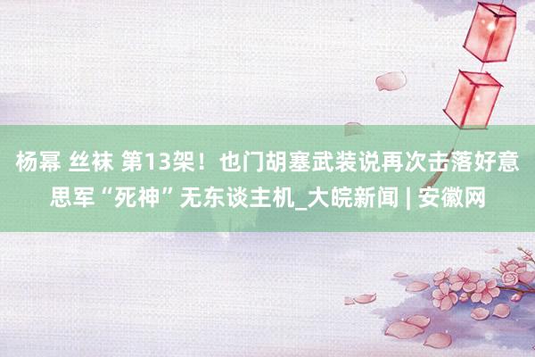 杨幂 丝袜 第13架！也门胡塞武装说再次击落好意思军“死神”无东谈主机_大皖新闻 | 安徽网