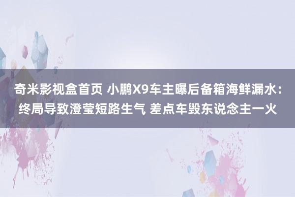 奇米影视盒首页 小鹏X9车主曝后备箱海鲜漏水：终局导致澄莹短路生气 差点车毁东说念主一火