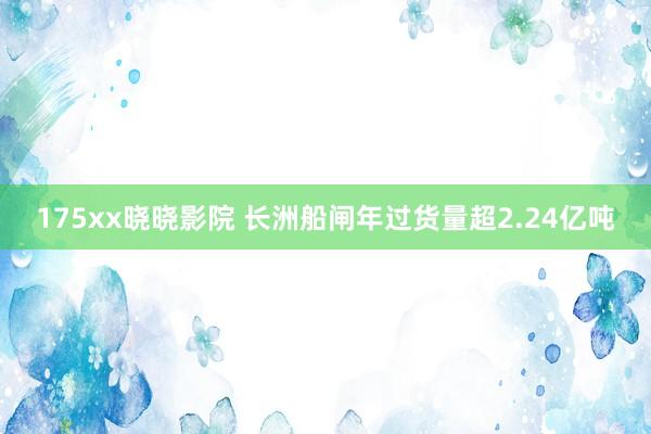 175xx晓晓影院 长洲船闸年过货量超2.24亿吨