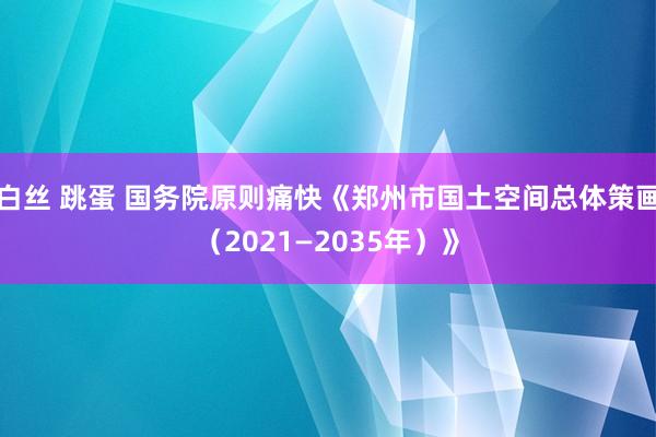 白丝 跳蛋 国务院原则痛快《郑州市国土空间总体策画（2021—2035年）》