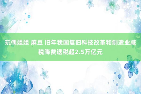 玩偶姐姐 麻豆 旧年我国复旧科技改革和制造业减税降费退税超2.5万亿元