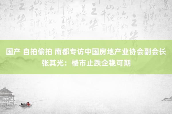 国产 自拍偷拍 南都专访中国房地产业协会副会长张其光：楼市止跌企稳可期