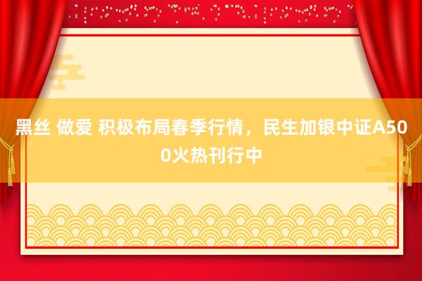 黑丝 做爱 积极布局春季行情，民生加银中证A500火热刊行中