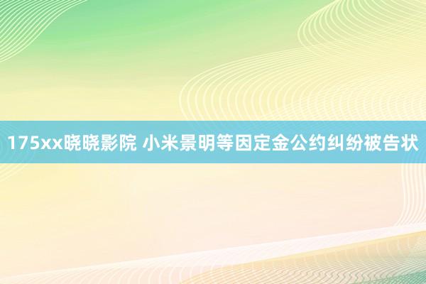 175xx晓晓影院 小米景明等因定金公约纠纷被告状